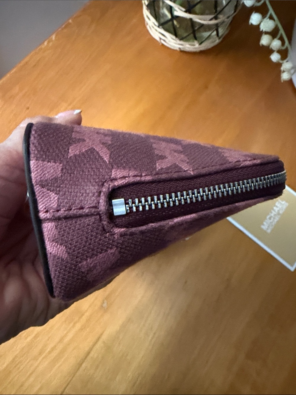 Michael Kors Oxblood MK Logo Cosmetic Case - Picture 10 of 14
